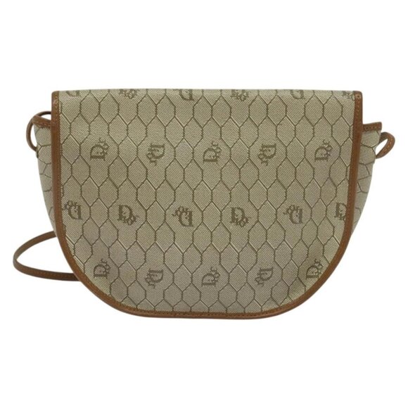 Christian Dior Honeycomb Canvas Shoulder Bag PVC Beige Gold Auth ar13702 - Picture 2 of 15